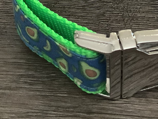Adjustable Dog Collar with Avocado Print