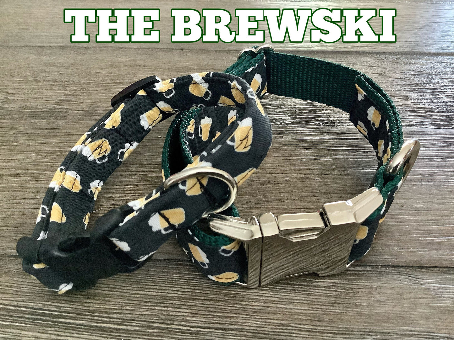 Adjustable Dog Collar with Beer Mugs