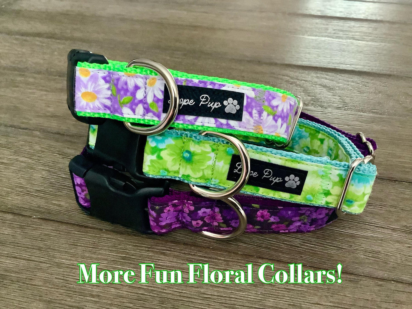 Adjustable Pink Floral Dog Collar