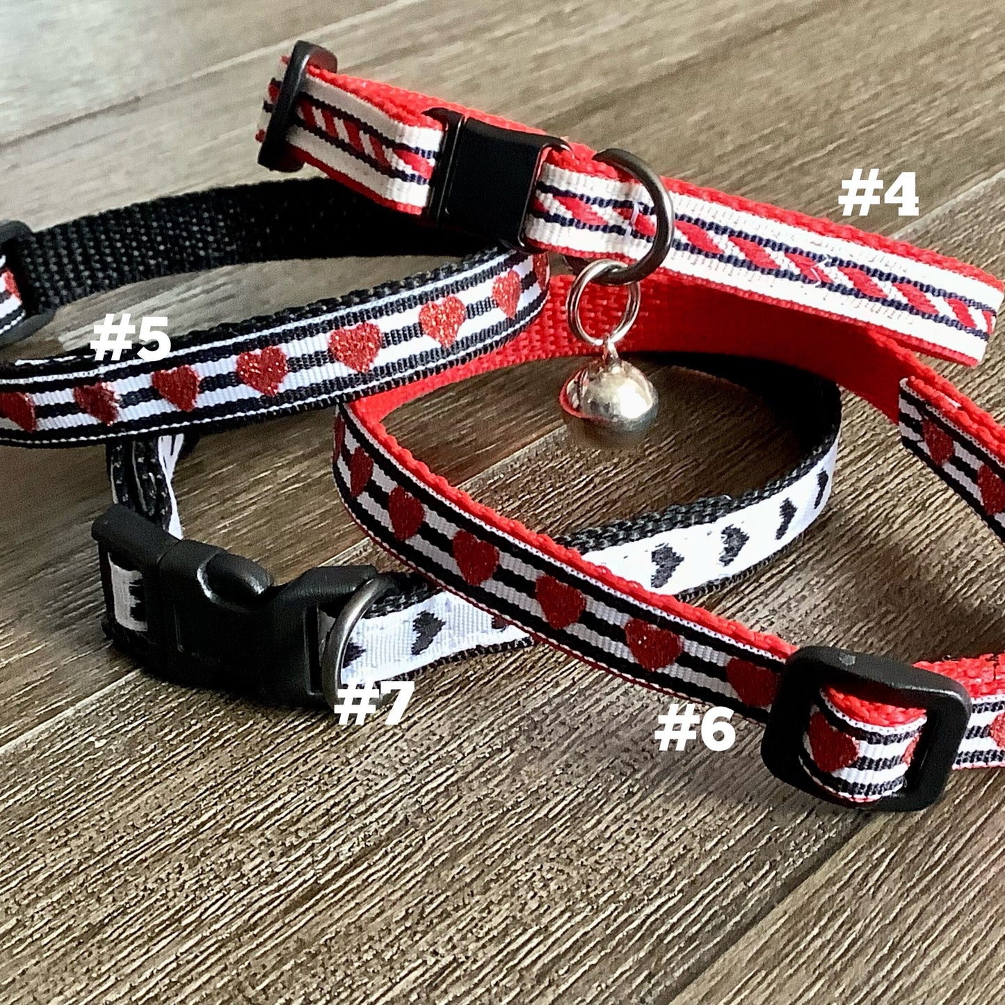 1/2" Adjustable Cat/Kitten Collars with Breakaway buckle and detachable bell
