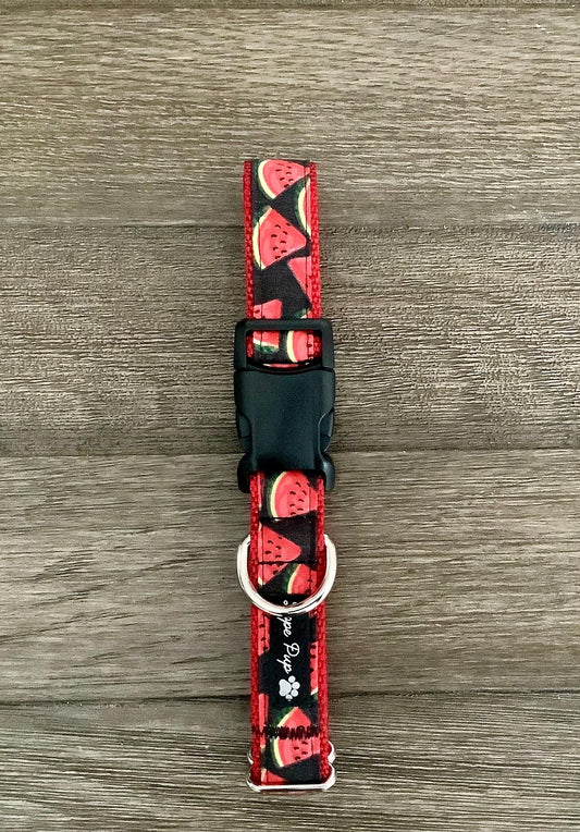 Adjustable Dog Collar with Watermelon print for Summer