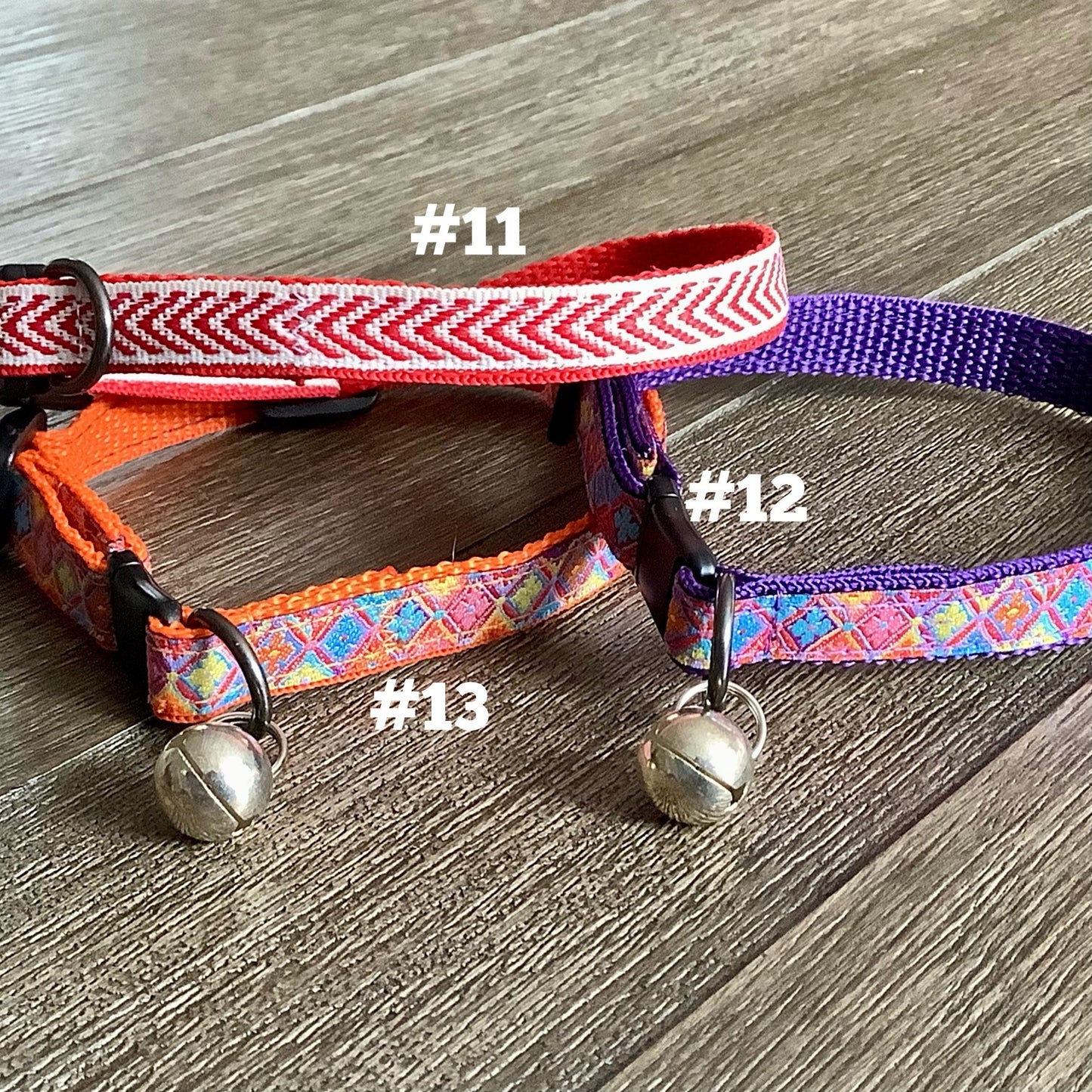 1/2" Adjustable Cat/Kitten Collars with Breakaway buckle and detachable bell