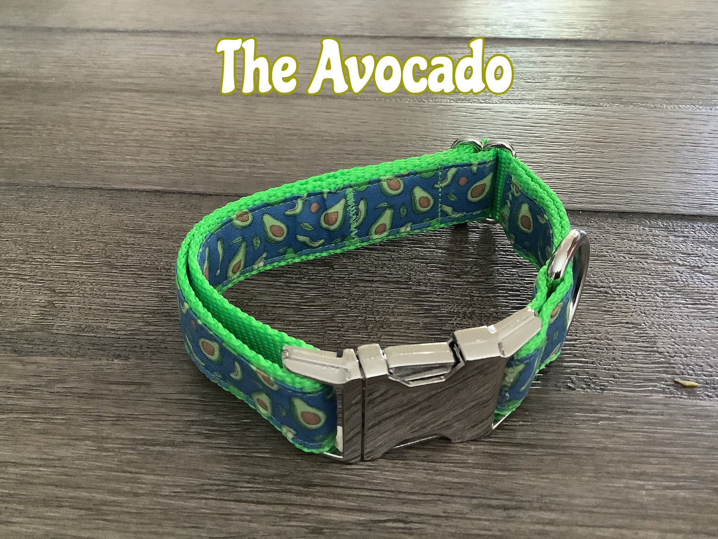 Adjustable Dog Collar with Avocado Print