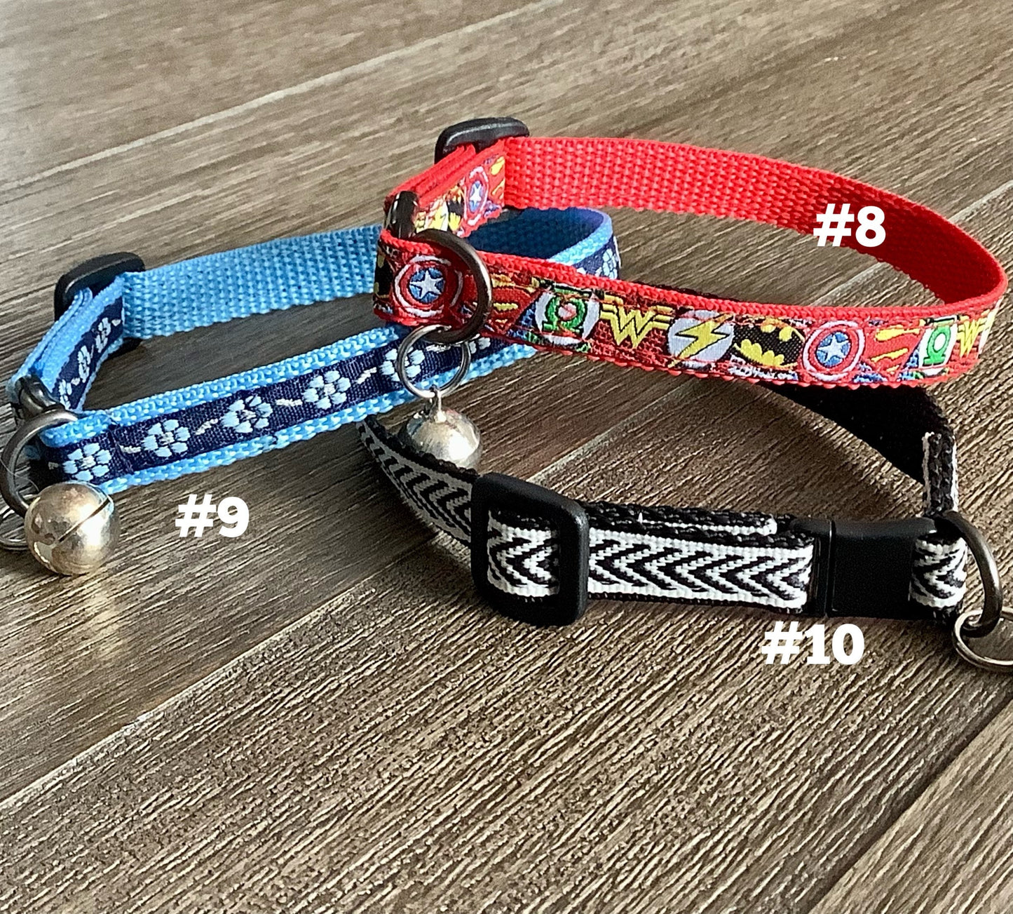 1/2" Adjustable Cat/Kitten Collars with Breakaway buckle and detachable bell