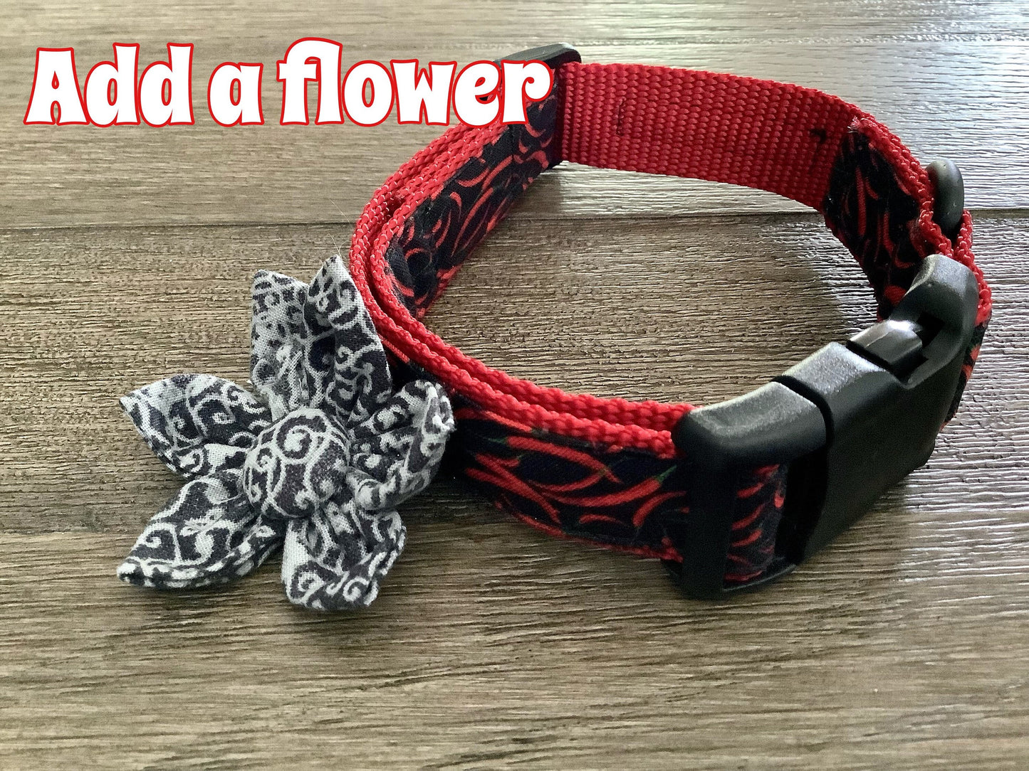 Spicy Hot Pepper themed Dog Collar