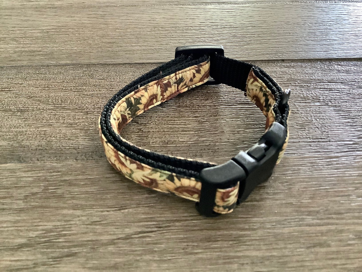 Adjustable Dog Collar with Sunflower for Fall