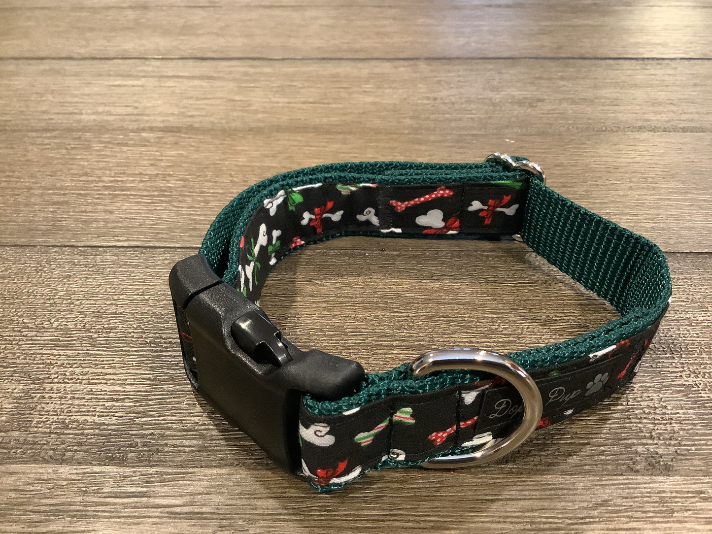 Festive Dog Collar with Holiday Bone