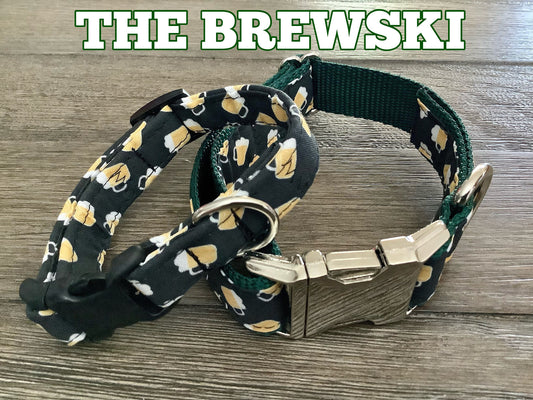 Adjustable Dog Collar with Beer Mugs