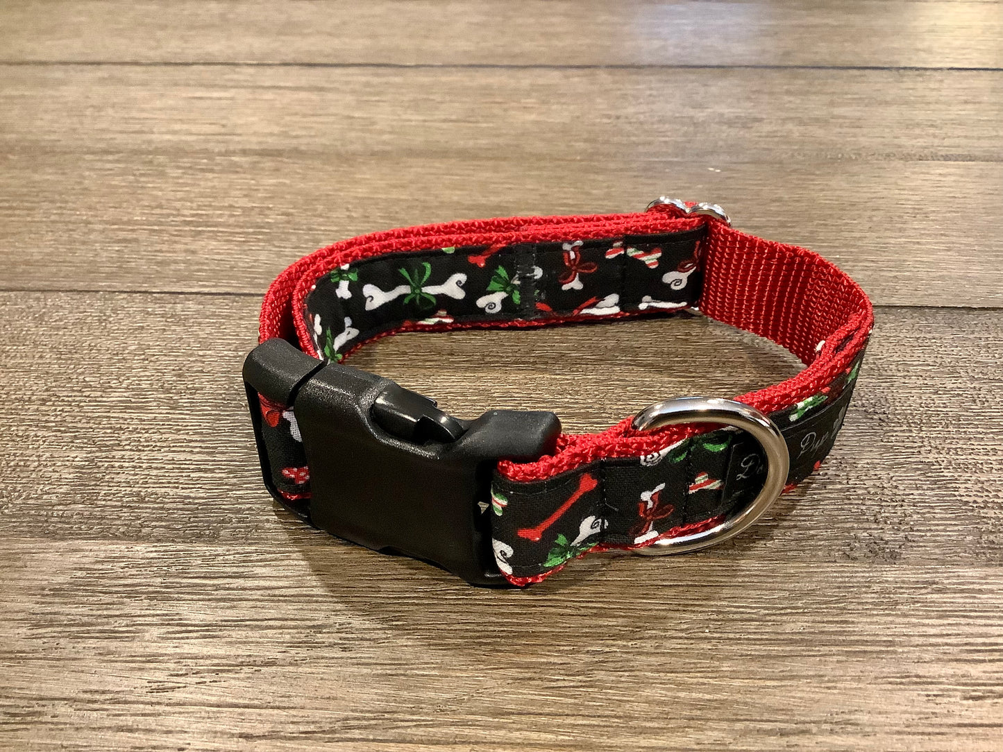 Festive Dog Collar with Holiday Bone
