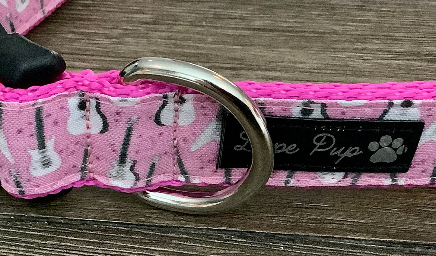 Pink Dog with Guitar