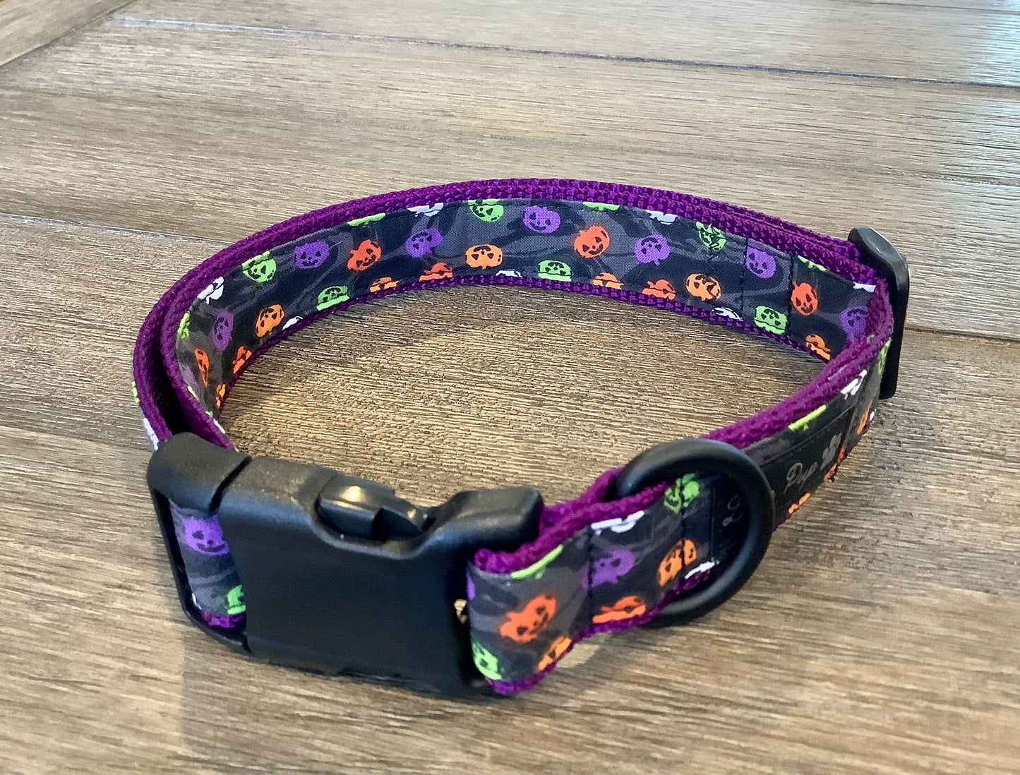 Dog Collar with Colorful Jack-O-Lanterns for Halloween