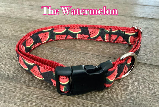Adjustable Dog Collar with Watermelon print for Summer