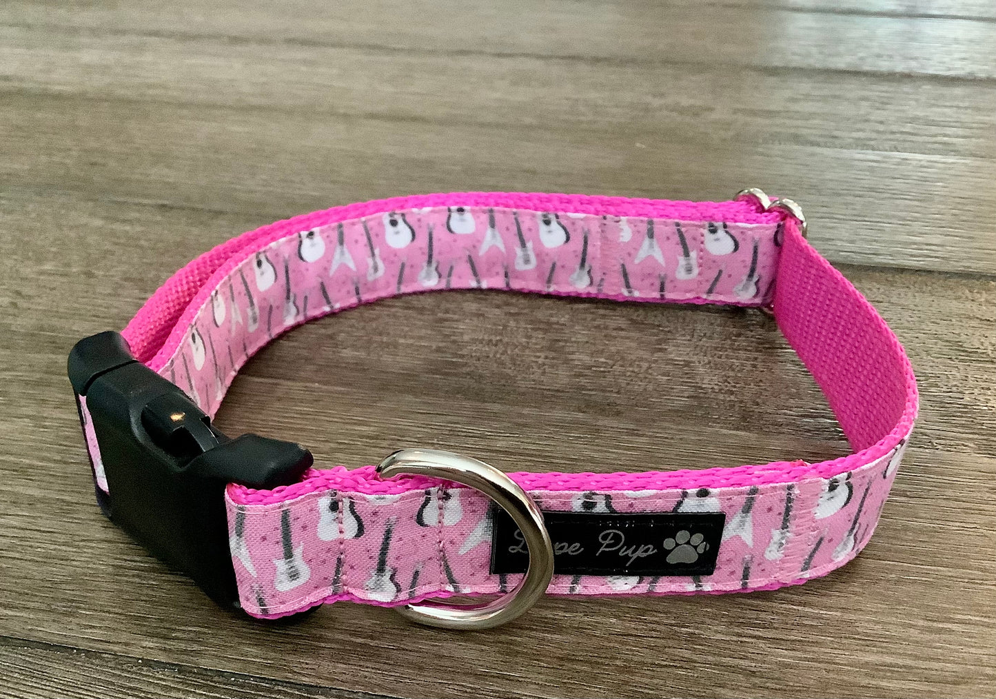 Pink Dog with Guitar