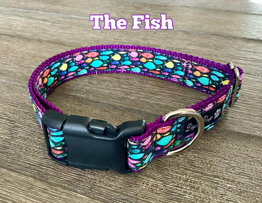 Adjustable Dog Collar with Fish