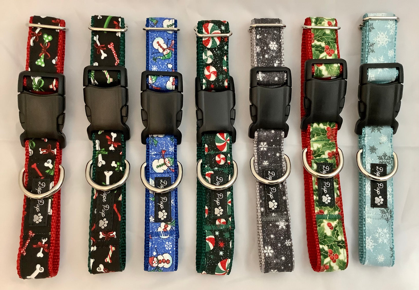 Festive Dog Collar with Holiday Bone