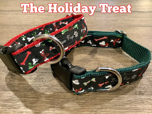 Festive Dog Collar with Holiday Bone