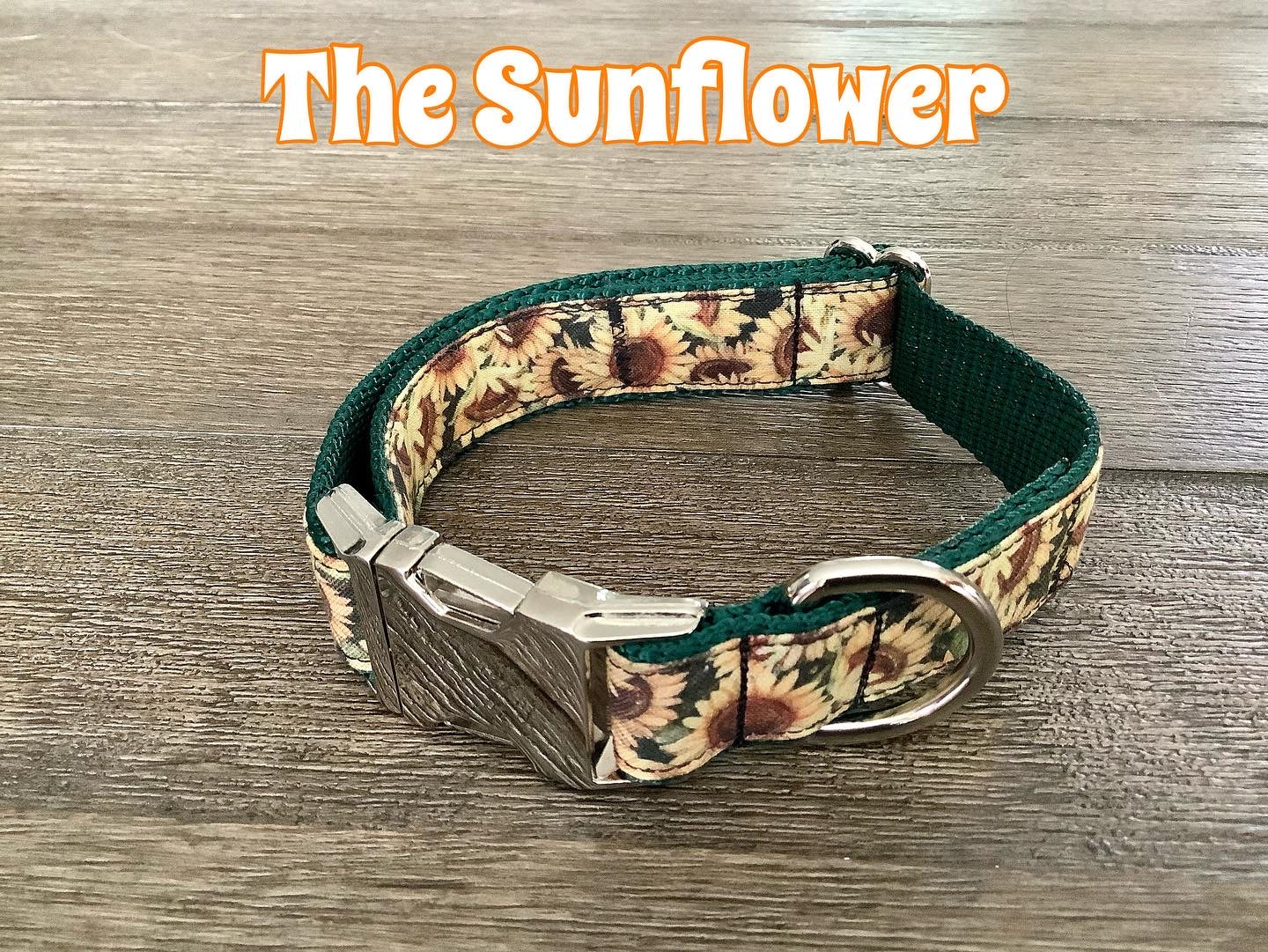 Adjustable Dog Collar with Sunflower for Fall