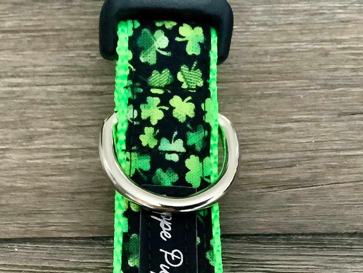 Irish Dog Collar with Green  Four Leaf Clovers for St. Patricks Day