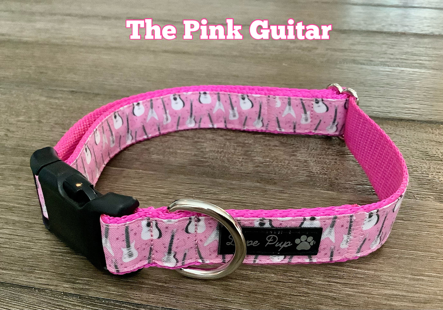 Pink Dog with Guitar