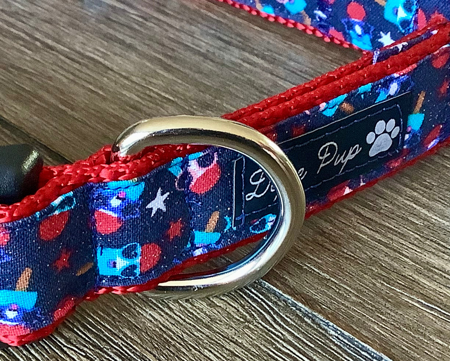 Red White & Blue Dog Collar with Popsicles