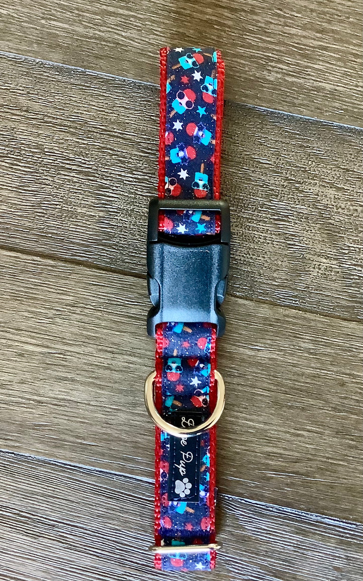 Red White & Blue Dog Collar with Popsicles