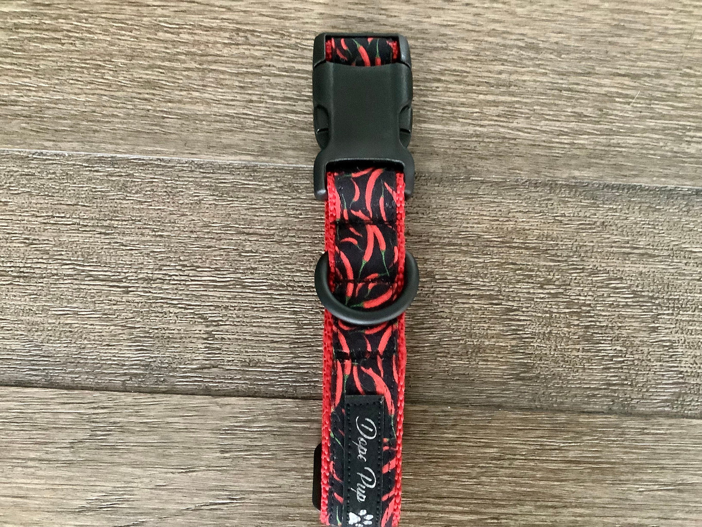 Spicy Hot Pepper themed Dog Collar