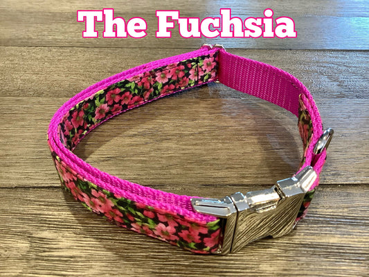 Adjustable Pink Floral Dog Collar